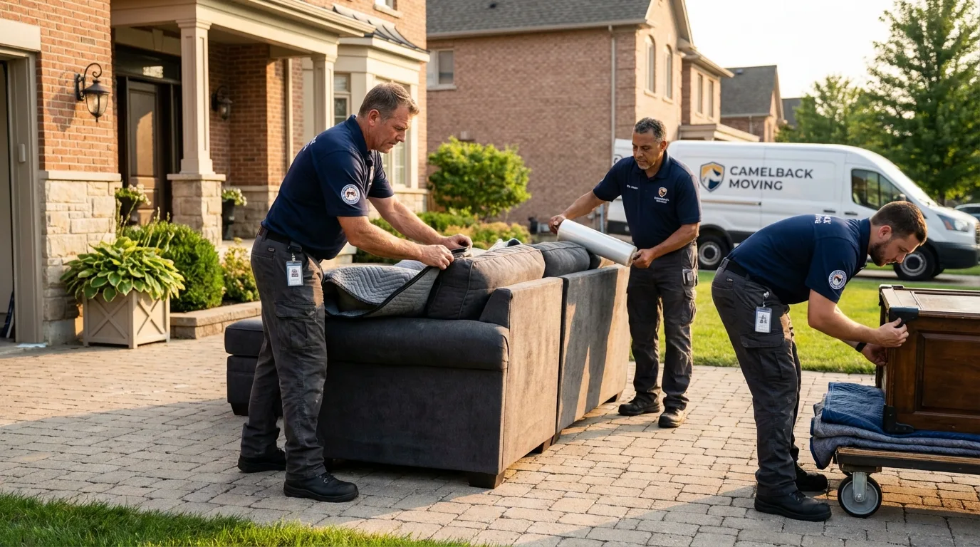 Large estate moving crew wrapping furniture in Pageland, SC