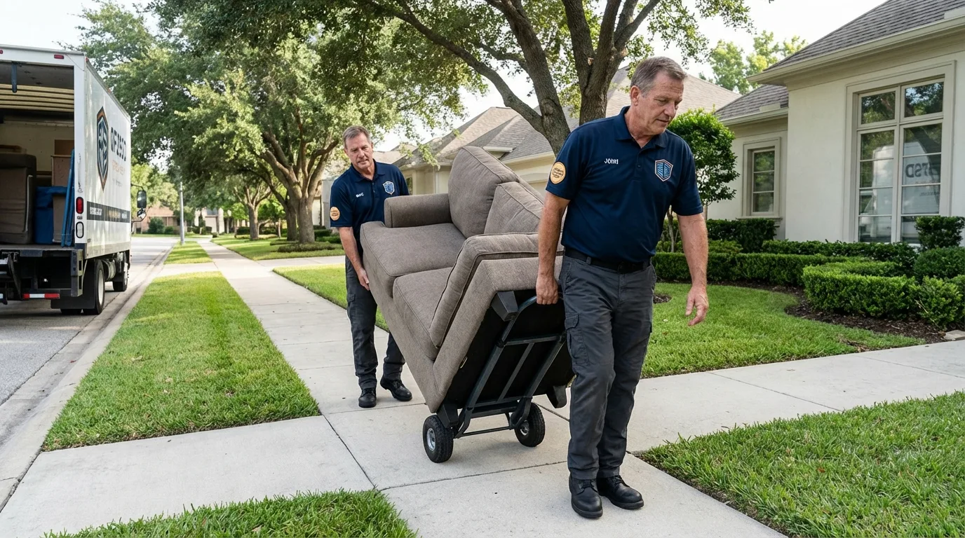 Local residential moving crew loading furniture in Pageland, SC