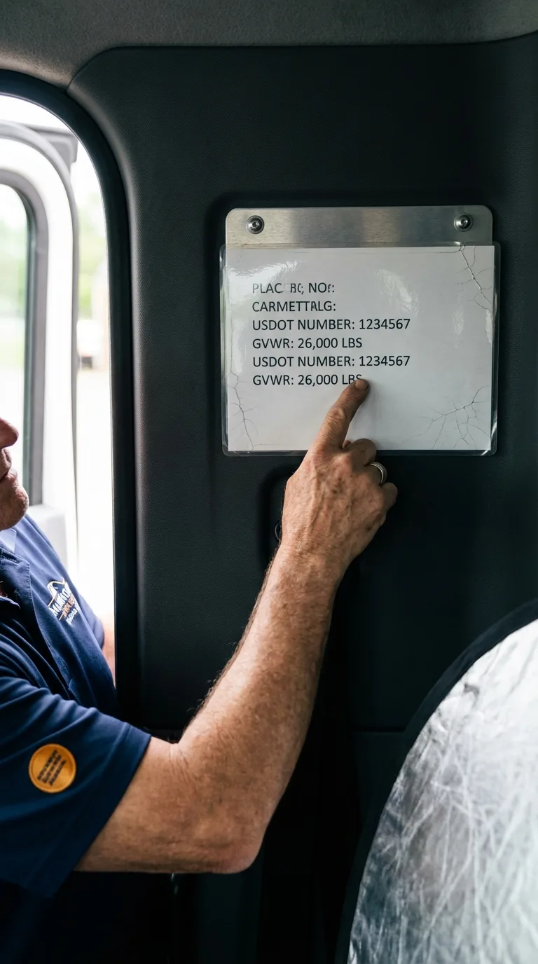 USDOT licensing placard verification in Pageland